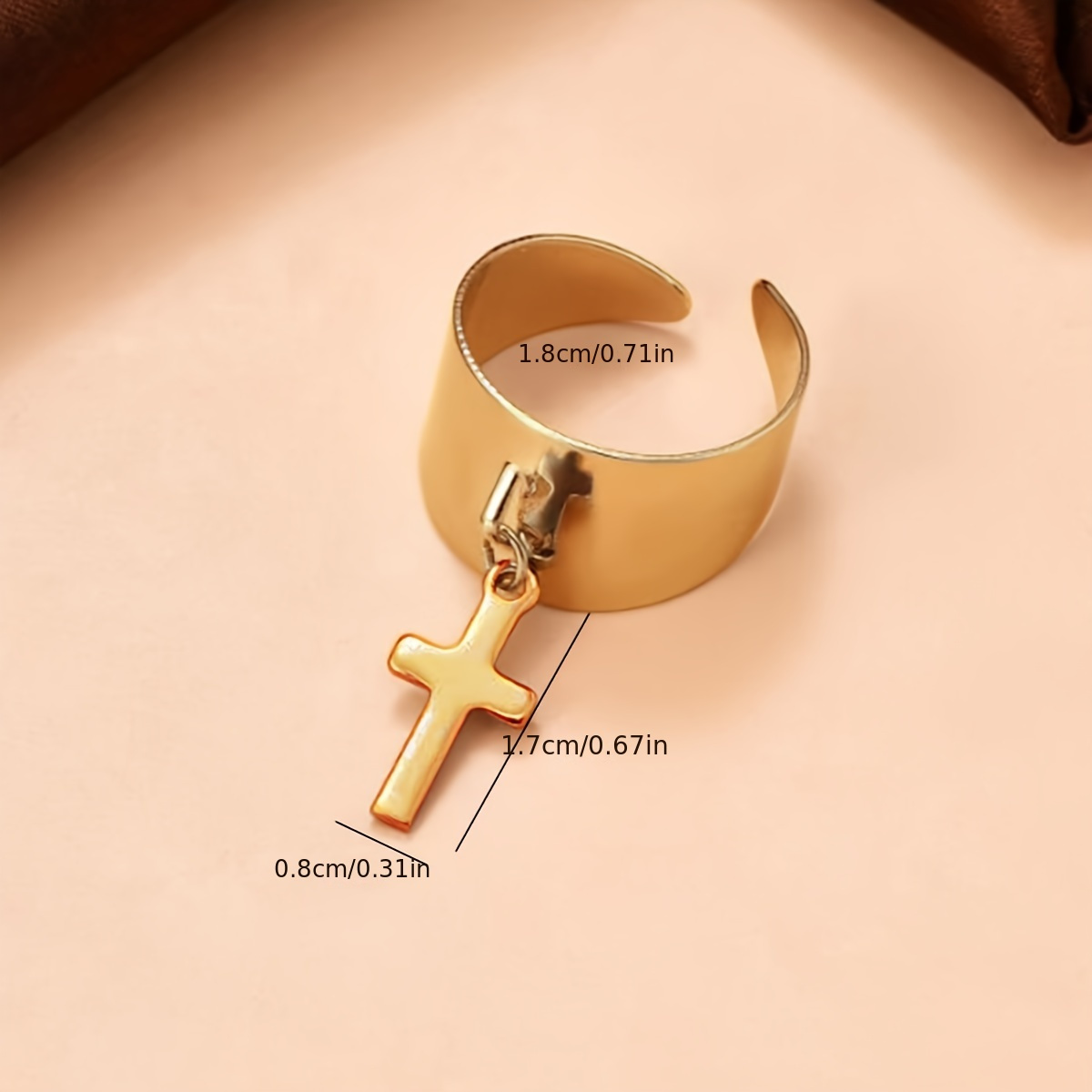 Fashionable Open Wide Band Cross Ring, All-Match Style